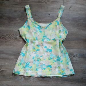Y2K Blue Floral Micromesh Babydoll Fairy Cami